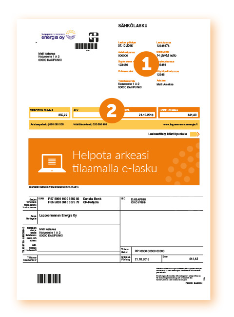 Laskun lukuohje