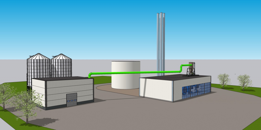 Lappeenrannan Lämpövoiman Ihalaisen pellettilaitoksen havainnekuva