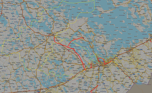 Lappeenrannan Energiaverkojen ilmajohtoverkkojen tarkastusalueet 2022