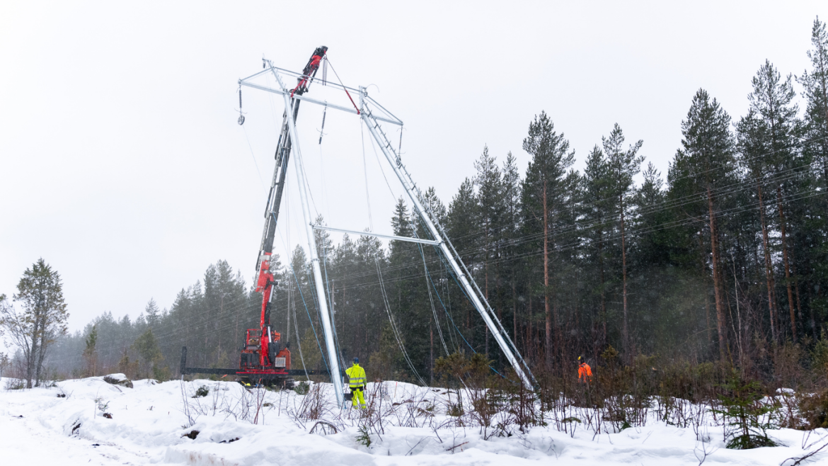 Hytti-Raipon työmaalta talvikuva 2024