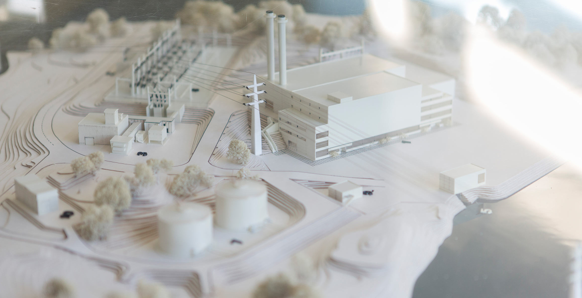 Lappeenrannan Lämpövoima - kuva Mertaniemen voimalaitoksen pienoismallista