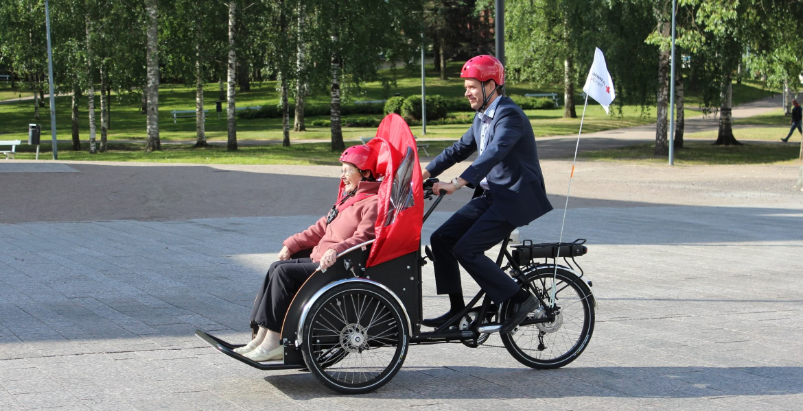 Kuva riksapyöräajelusta, kuvaaja Minna Kivistö/Lappeenrannan kaupunki