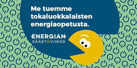 Tänäkin vuonna tuemme tokaluokkalaisia tarjoamalla heille opettajineen energiansäästöviikolle opetusmateriaalit.