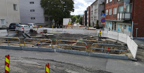 Raastuvankadun työmaa ylhäältä