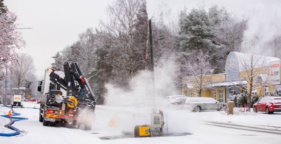 Lappeenrannan Energian sukitustyömaa Ratakadulla